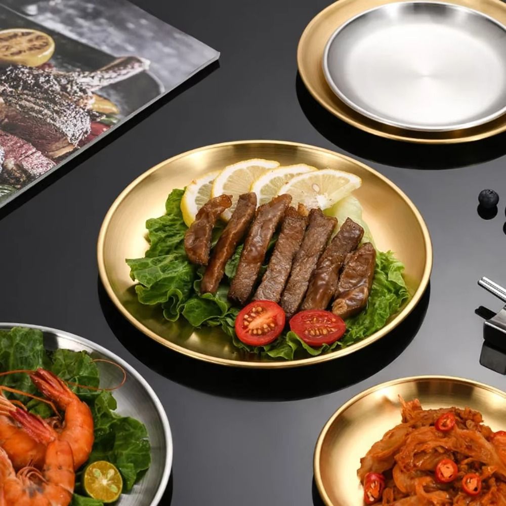 Korean Food Snacks - Plato Ecológico Coreano de Acero Inoxidable,
