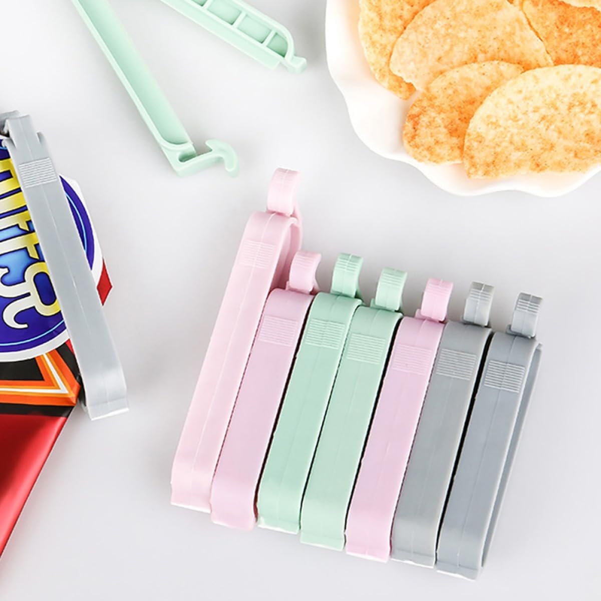 12 clips selladores de plástic - Food Snacks Chips reseña y precio